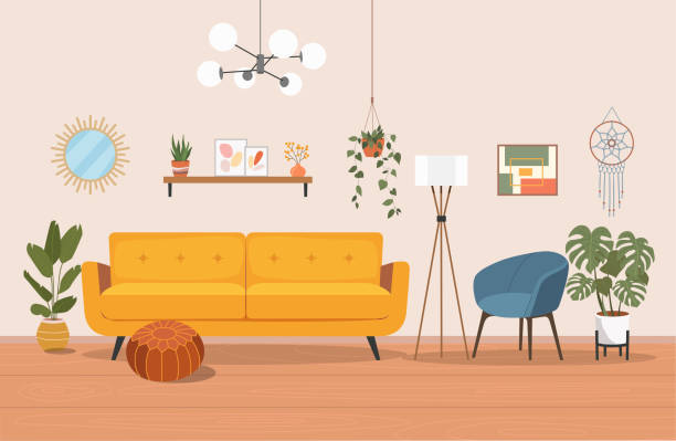 Living Room Interior Vector Flat Cartoon Illustration Stock Illustration -  Download Image Now - iStock