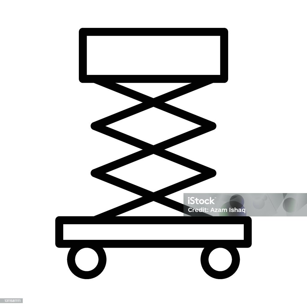 Scissor Lift Design Electric Hydraulic Lift Vector Industrial Cable Car  Icon Stock Illustration - Download Image Now - iStock