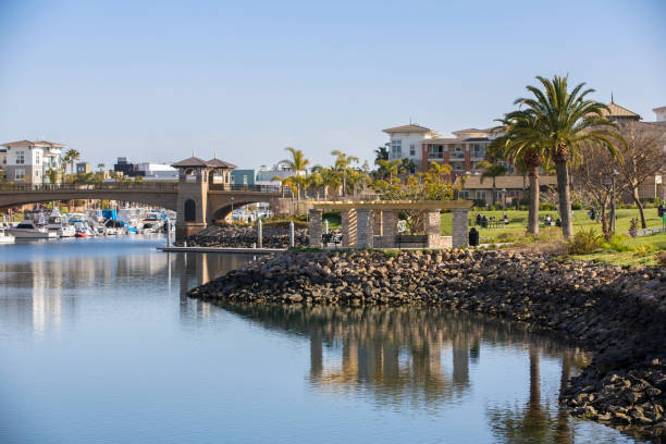 Oxnard, California Day time view of the coastal skyline of Oxnard, California, USA. marina california stock pictures, royalty-free photos & images