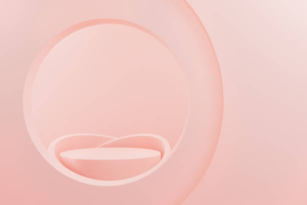 istock Abstract pink color Romantic Scene geometric shape, Mockup podium scene display. 1311582838