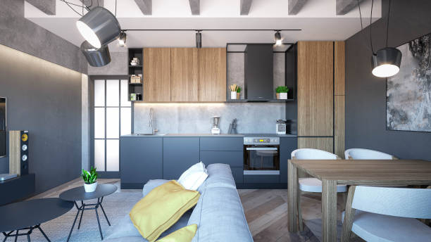 istock Interior Design. Architecture. Computer generated image of living room. Architectural Visualization. 3D rendering. 1311583729