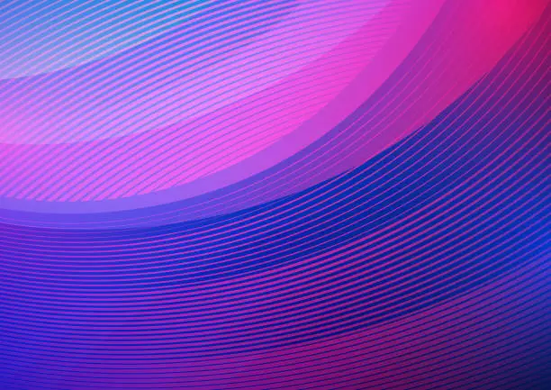 Vector illustration of Blue pink wave flow background