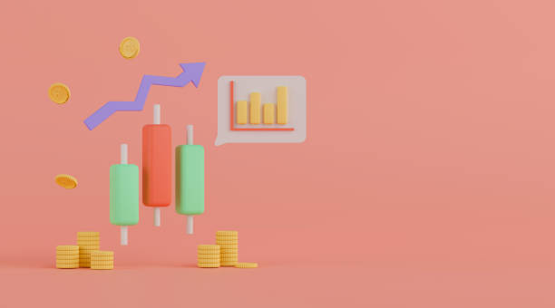 3d rendering concept stock market.