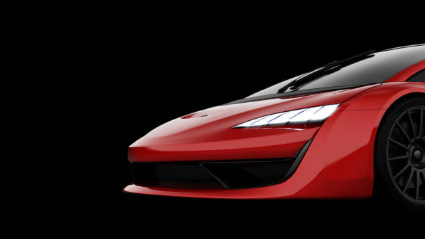 istock red sportscar silhouette on black background 1311588894