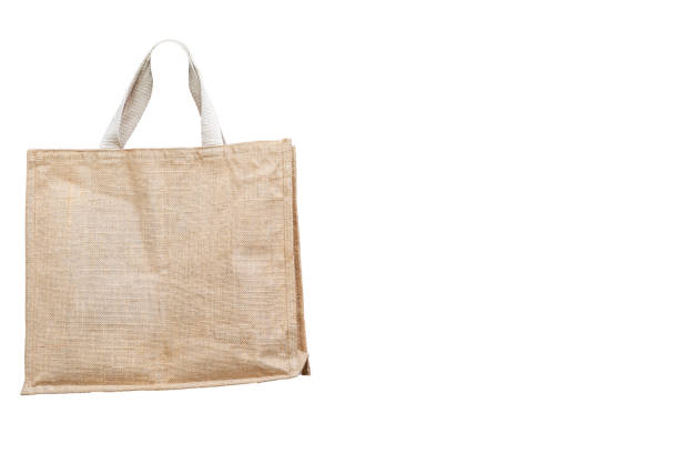 istock Jute Hessian Large Shopping Bags isolate on white background 1311593032
