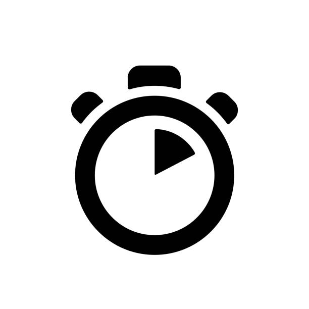 illustrations, cliparts, dessins animés et icônes de icône de vecteur de temps. panneau stopwatch. symbole d’icône de timer d’isolement sur le fond blanc. vecteur eps 10 - block numbers