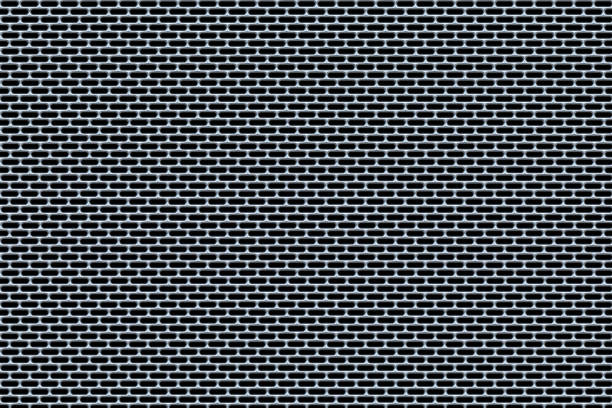 istock grille gird Perforated black metallic background 1311598352