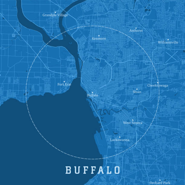 Buffalo NY City Vector Road Map Blue Text Buffalo NY City Vector Road Map Blue Text. All source data is in the public domain. U.S. Census Bureau Census Tiger. Used Layers: areawater, linearwater, roads. Statistics Canada. Used Layers: Road Network and Water. canada road map stock illustrations