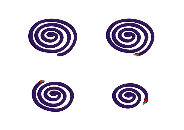ilustraciones, imágenes clip art, dibujos animados e iconos de stock de un gadget de quemador repelente de mosquitos púrpura aislado sobre el fondo blanco - circle swirl target aspirations