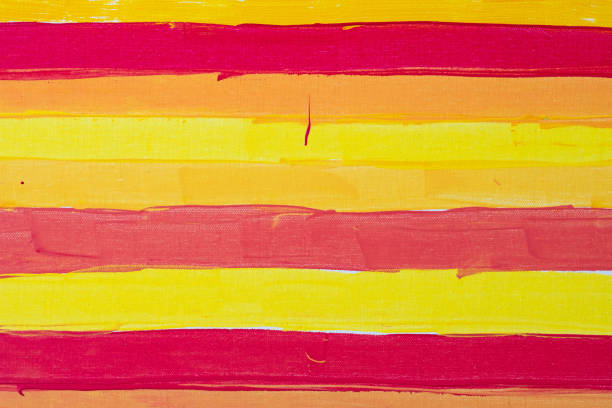 Orange , Yellow and Red Brush Texture paint. Bright line Decoration. Abstract background