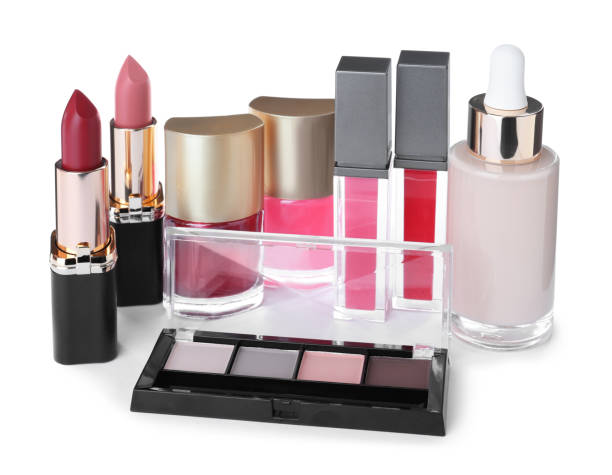 istock Different luxury cosmetic products on white background 1311601378