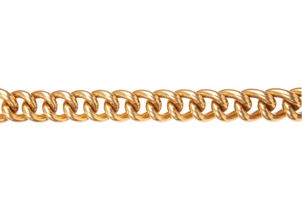 istock Gold chain bracelet isolated on white background. 1311603155