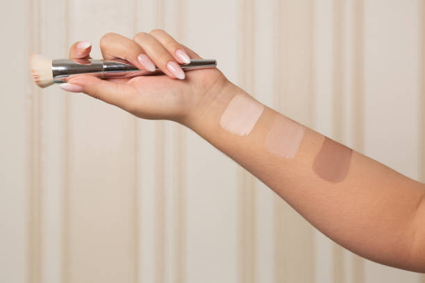 istock Swatches of foundations with different shades 1311605644