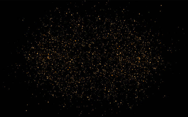 istock Gold glitter texture on a black background. Golden explosion of confetti. Golden grainy abstract texture on a black background. Design element. Vector illustration. 1311606156