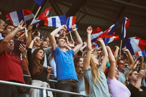 istock Spectators on a stadium with France playing 1311611713