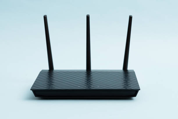 istock Router Wi-Fi close up. Fast internet modem device. 1311617357