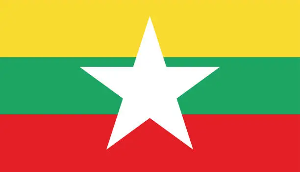 Vector illustration of Myanmar flag