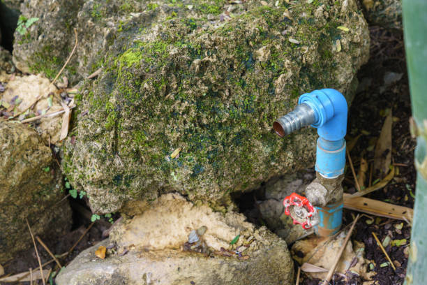 Water pipe used for watering the plants in the garden.