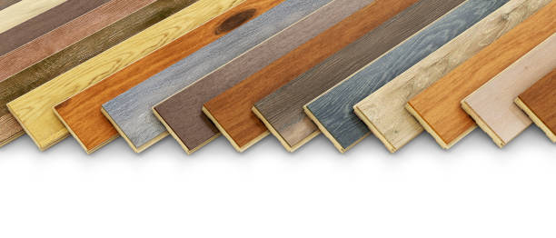 istock Different variations of parquet planks on white background, 3d illustration 1311627484