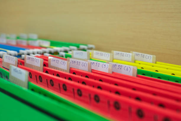 istock Financial document files arranged in filing cabinets. 1311631532