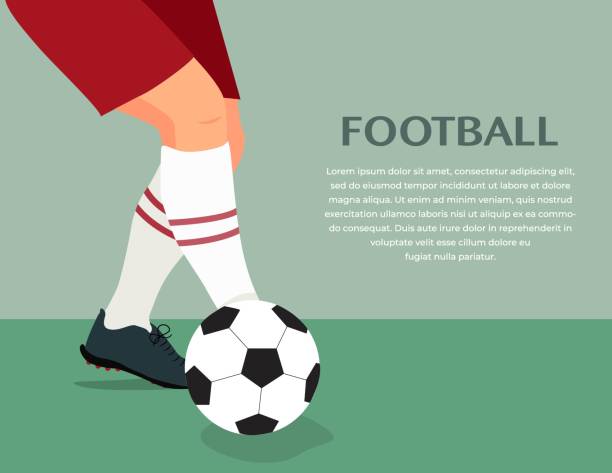 Banner of Soccer concept, Kicking Ball. Illustration of football player playing ball. Soccer player hits a ball. close up legs and feet of football player with ball, Vector Illustration Banner of Soccer concept, Kicking Ball. Illustration of football player playing ball. Soccer player hits a ball. close up legs and feet of football player with ball, Vector Illustration georgia football stock illustrations