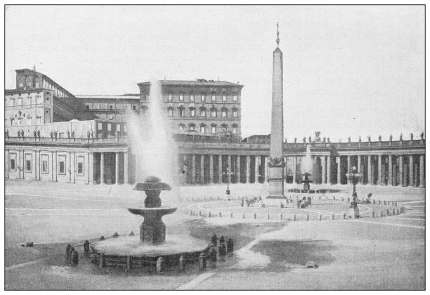 istock Antique black and white photograph: St Peter's Square 1311637197