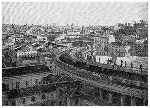 istock Antique black and white photograph: Rome and Vatican 1311638101