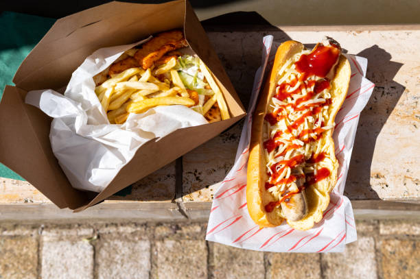 Hot Dog and Chips as take away