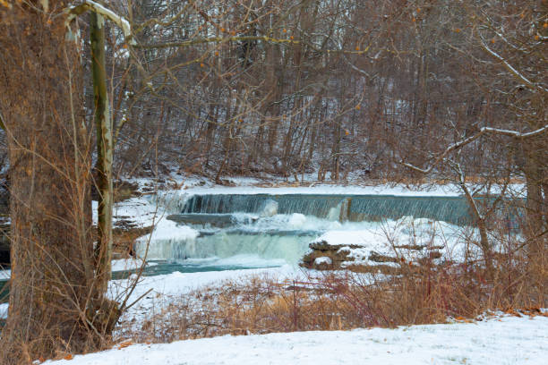 istock Pipe Creek Falls in winter-Cass County, Indiana 1311638768
