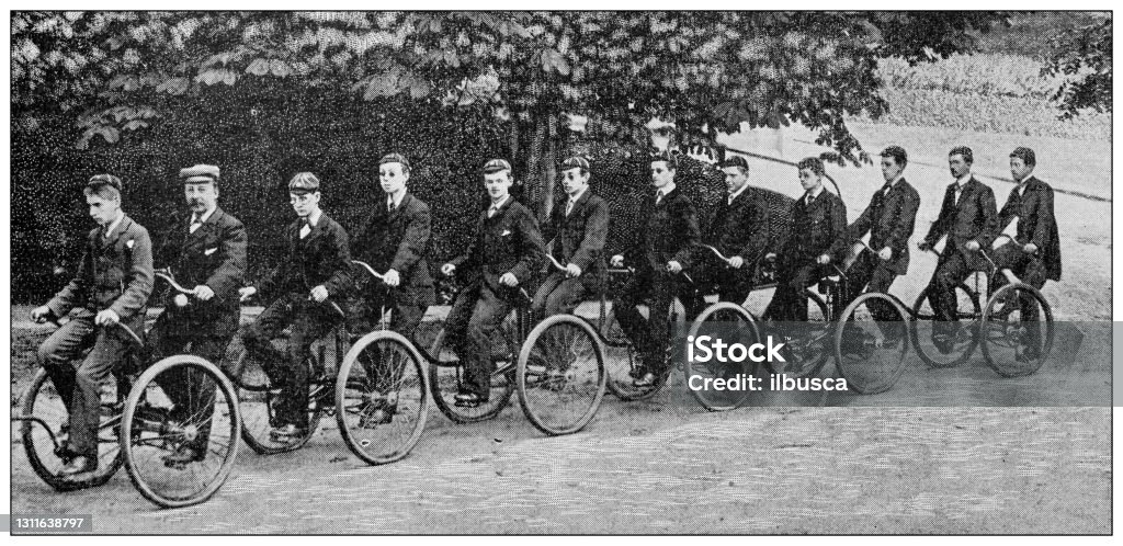 Antique black and white photograph: Blind people, Royal Normal College, London Retro Style stock illustration