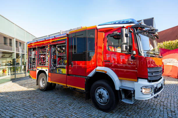 istock Modern fire fighter truck equipped with the latest tools for rescue operations 1311639463