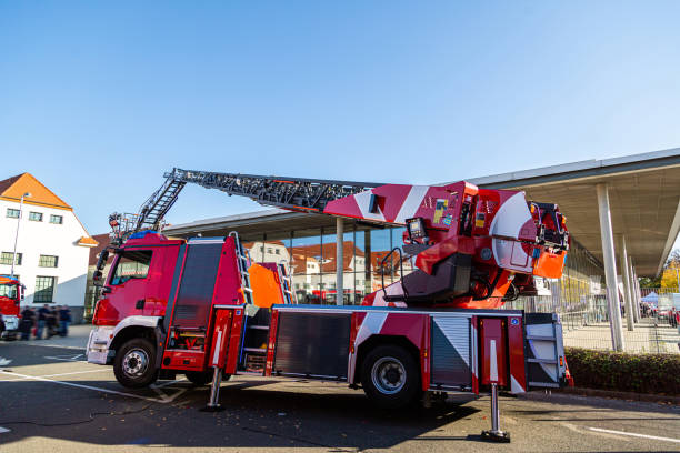 istock Modern fire fighter truck equipped with the latest tools for rescue operations 1311639485