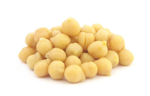 istock Heap of chick peas isolated on white 1311646984