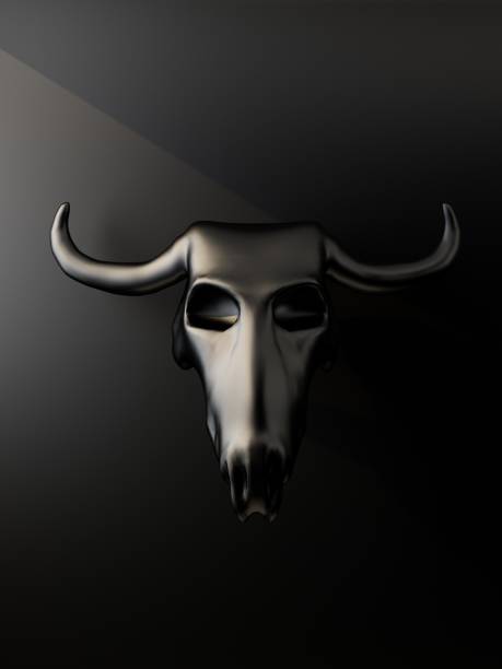 istock black bull skull on black background 1311648938