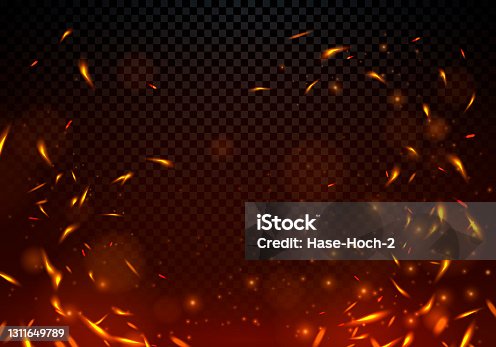 istock Vector Illustration Fire Sparks On Transparent Background. 1311649789