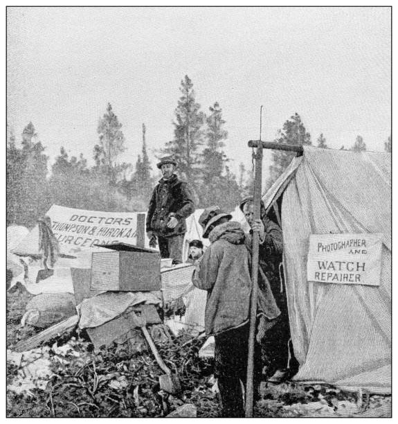 istock Antique black and white photograph: Klondike gold rush 1311652506