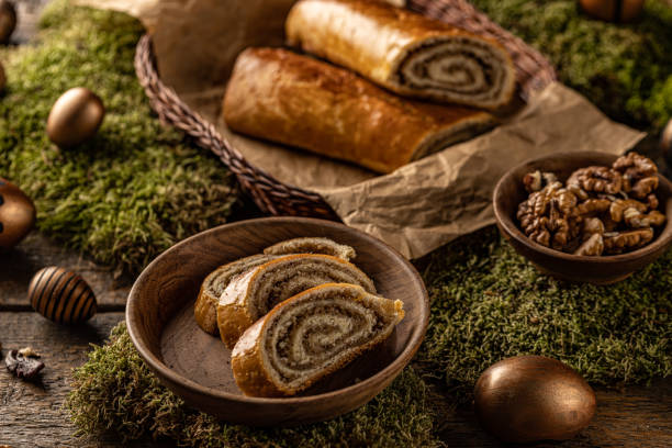 Sliced homemade walnut loaf