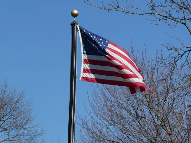 istock American flag waving 1311654107