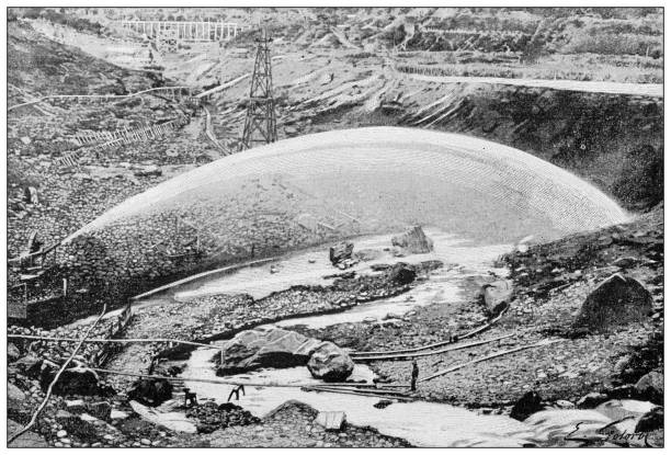 Antique black and white photograph: Klondike gold rush