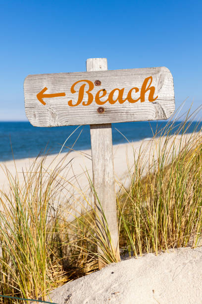 istock Wooden beach directional sign 1311659048