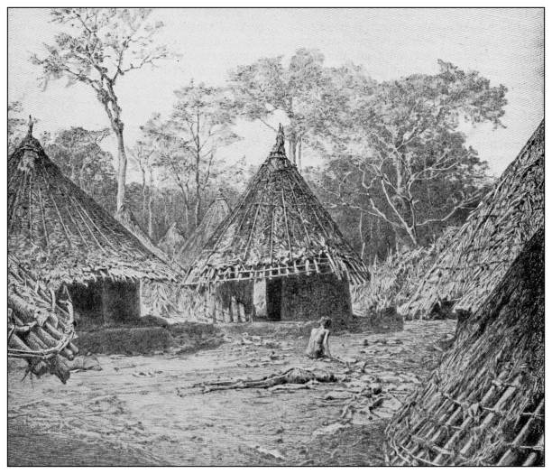 istock Antique black and white photograph: African exploration 1311659084