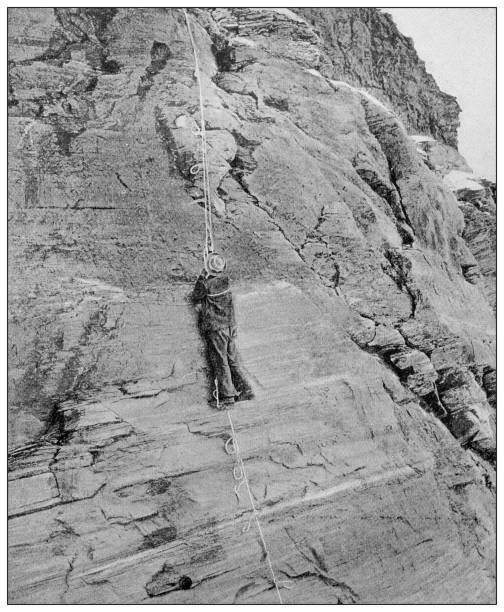 istock Antique black and white photograph: Matterhorn, mountain climbing 1311664851