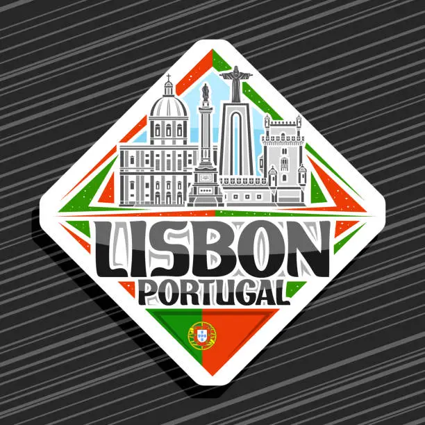 Vector illustration of Vector label for Lisbon