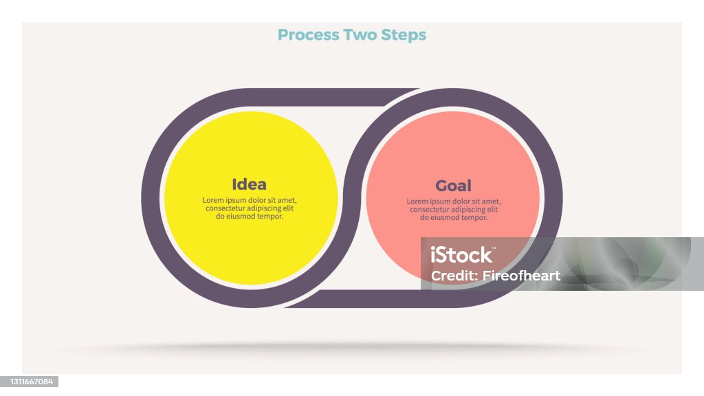 Two Step Chart Business Infographics Chart With 2 Steps Options Sections Vector ...