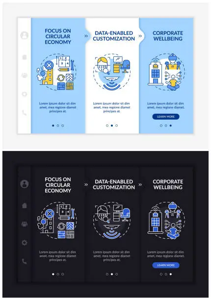 Vector illustration of Future worksite design onboarding vector template