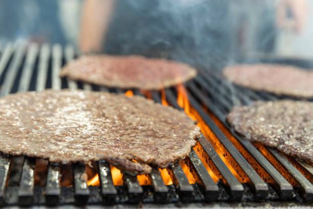 istock beef or pork barbecue burgers. 1311670541