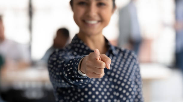 istock Lady hr pointing at camera choosing you to join staff 1311672651