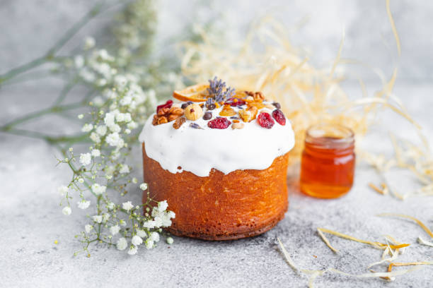 istock Easter cake food easter eggs on the table rustic meal top view copy space for text background 1311674227