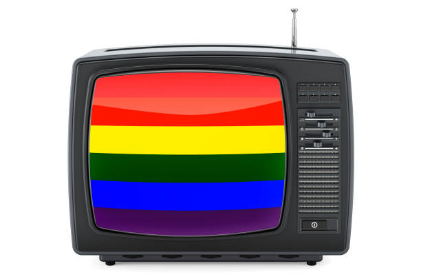 istock TV set with LGBT rainbow flag, 3D rendering isolated on white background 1311676121