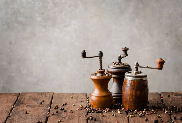istock Collection of vintage pepper mills with copyspace 1311677563